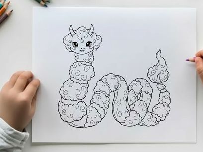 Cute unicorn dragon hybrid vector illustration flat design