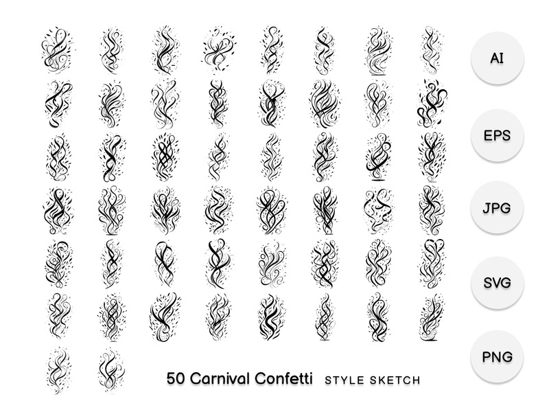 Carnival Confetti Element Black