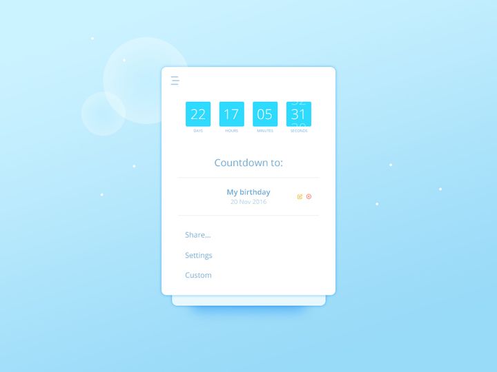 Countdown Widget UI