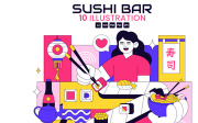 10 Sushi Bar Illustration