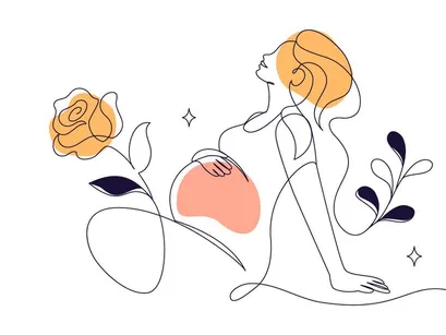 6 Pregnancy Vector Illustration