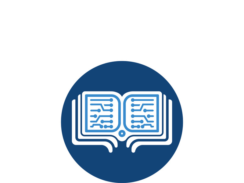 Digital book logo technology vector icon design