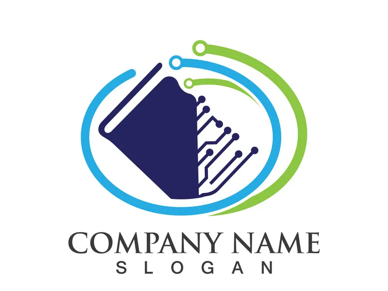 Digital book logo technology vector icon design