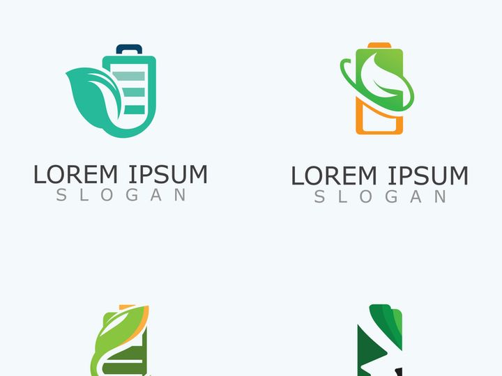 Eco Battery and leaf logo template design illustration vector