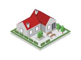 Illustrated isometric house preview picture