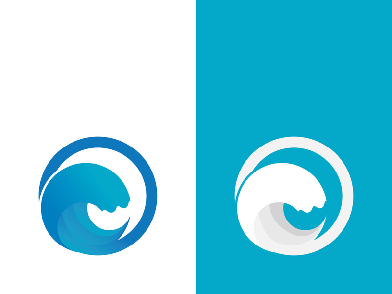 Wave beach vector illustration design logo