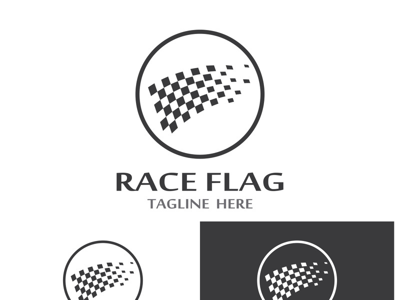 Creative and modern racing flag logo design.