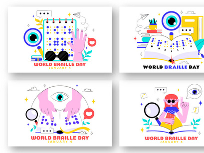 10 World Braille Day Illustration