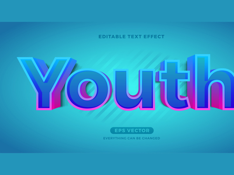 Youth editable text effect vector template