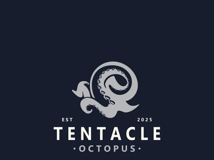 Octopus tentacle logo image design ocean animal vintage illustration