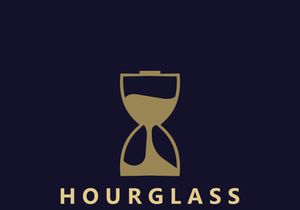 Hourglass logo ancient vintage style object design template flat vector