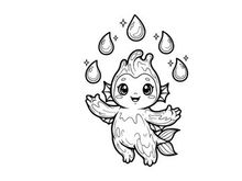 Cute cloud baby with rain vector illustration flat design