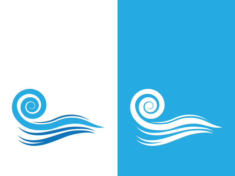 Wave beach vector illustration design logo