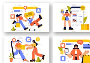 9 Online Shopping Illustration