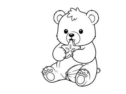 Cute teddy bear with star vector illustration flat design