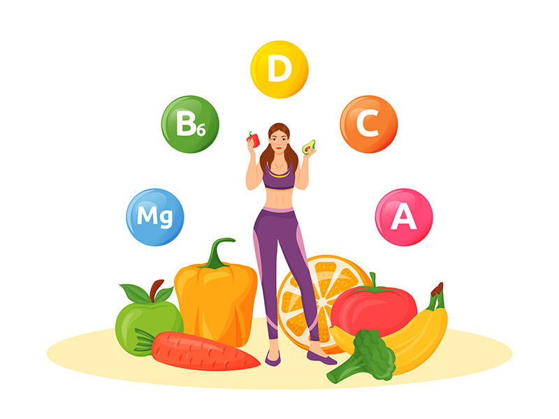 Balanced diet flat concept vector illustration