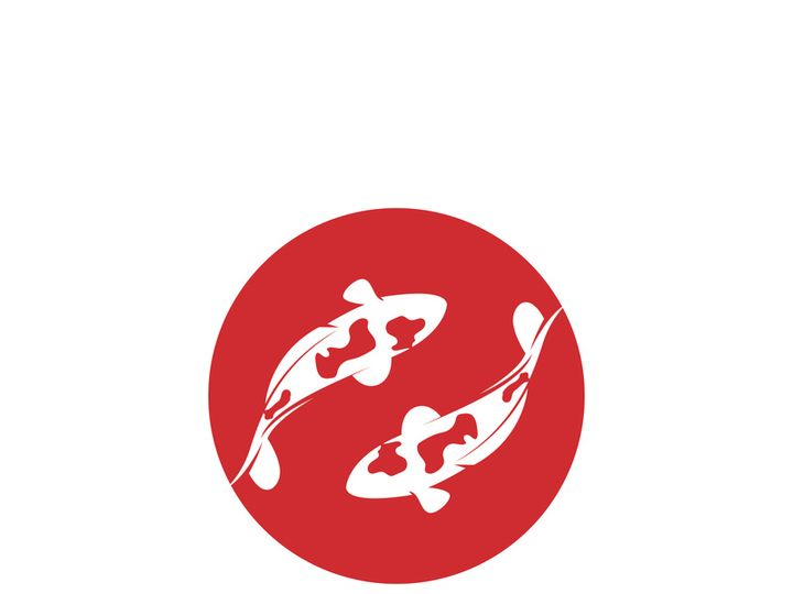 Koi fish logo template. Creative vector symbol