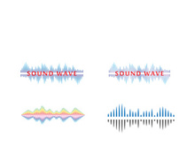 Sound waves set vector illustration icon design
