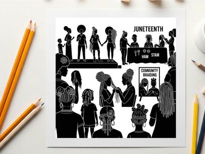 Juneteenth celebration silhouette of community and freedom