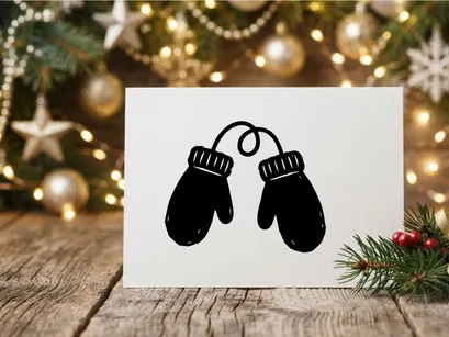 Child's Christmas Mittens with String for Holiday Warmth and Comfort