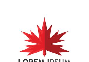Maple leaf logo design with creative idea