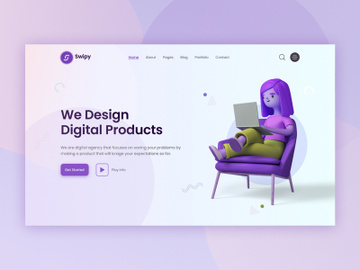Creative agency landing page UI Template preview picture