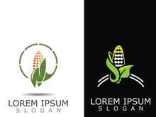 Corn simple logo design agriculture farming vector template