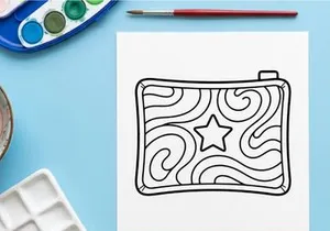 Handgezeichneter Weihnachts-Kissenbezug mit verziertem Wirbelmuster und zentralem Sternendesign für festliche Deko