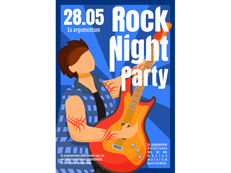 Rock night party brochure template