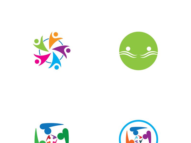 people community logo design with creative idea.