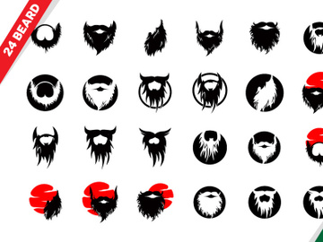 Beard Logo Design, Male Look Hair Vector, Men's Barbershop Style Design preview picture