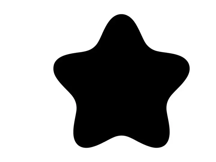 Black star shape icon isolated on white background for graphic design and web elements