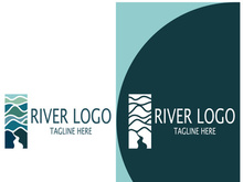 River Logo vector icon illustration design template