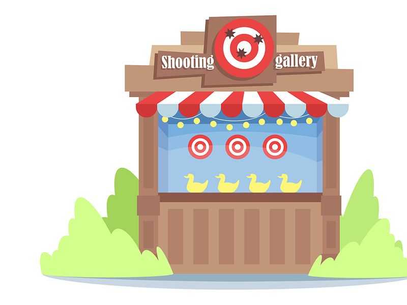 Shooting gallery semi flat RGB color vector illustration