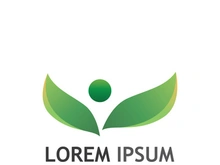 Natural green leaf logo.
