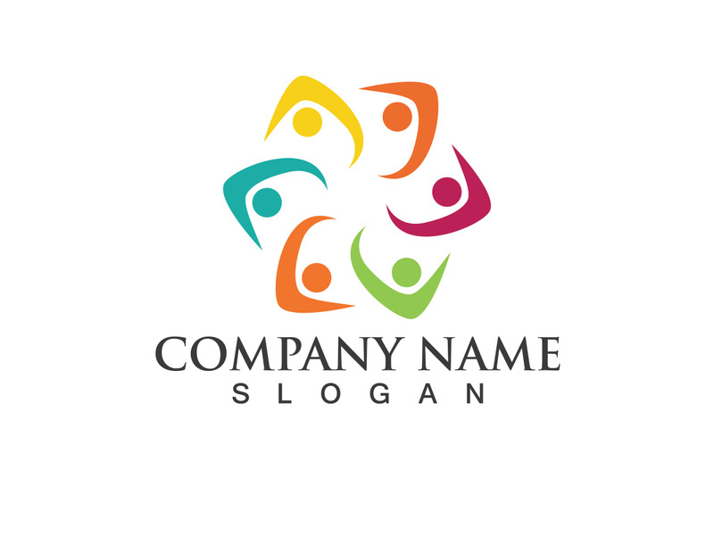 Community Logo Design Template for Teams or Groups.network and social icon design