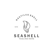 Seashell Logo. Ocean Animals premium quality graphic outline symbols collection