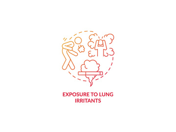 Exposure to lung irritants red gradient concept icon preview picture