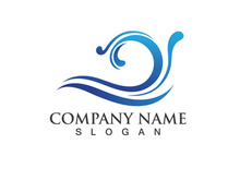 water wave logo design template