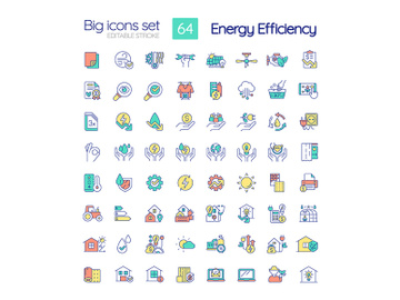 Energy efficiency RGB color icons set preview picture