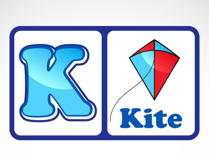 Alphabet flashcards for kids. Educational preschool learning ABC card with an element.