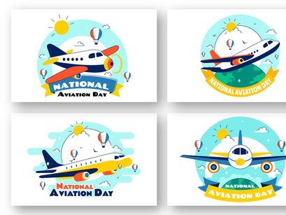 10 National Aviation Day Illustration