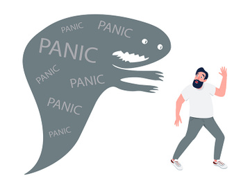 Man with panic attack flat concept vector illustration preview picture