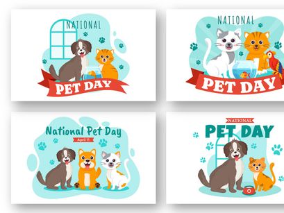 12 National Pet Day Illustration