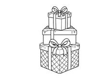 Stacked Christmas gift boxes with ribbons and bows for holiday celebration and festive decor