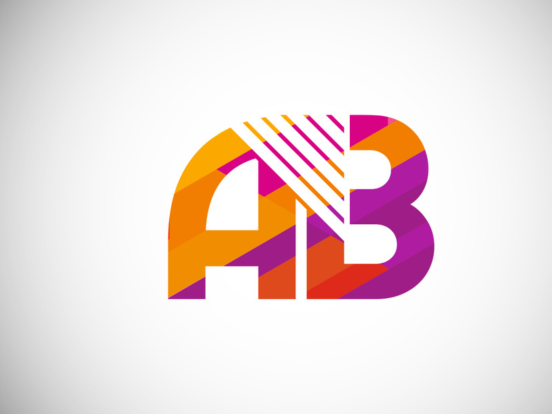 Initial Letter A B Low Poly Logo Design Vector Template. Graphic Alphabet Symbol For Corporate Business Identity