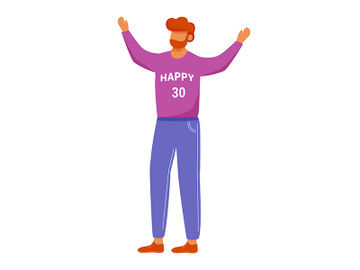 Happy birthday man flat vector illustration preview picture