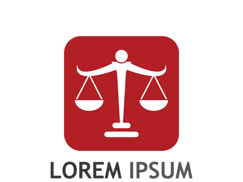 Law firm logo with scales.