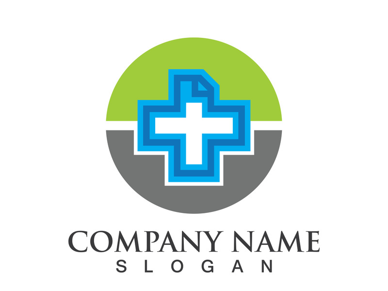 Medical health icon digital logo design vector illustration