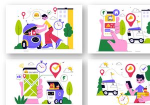 10 Robotic Food Delivery Service Illustration